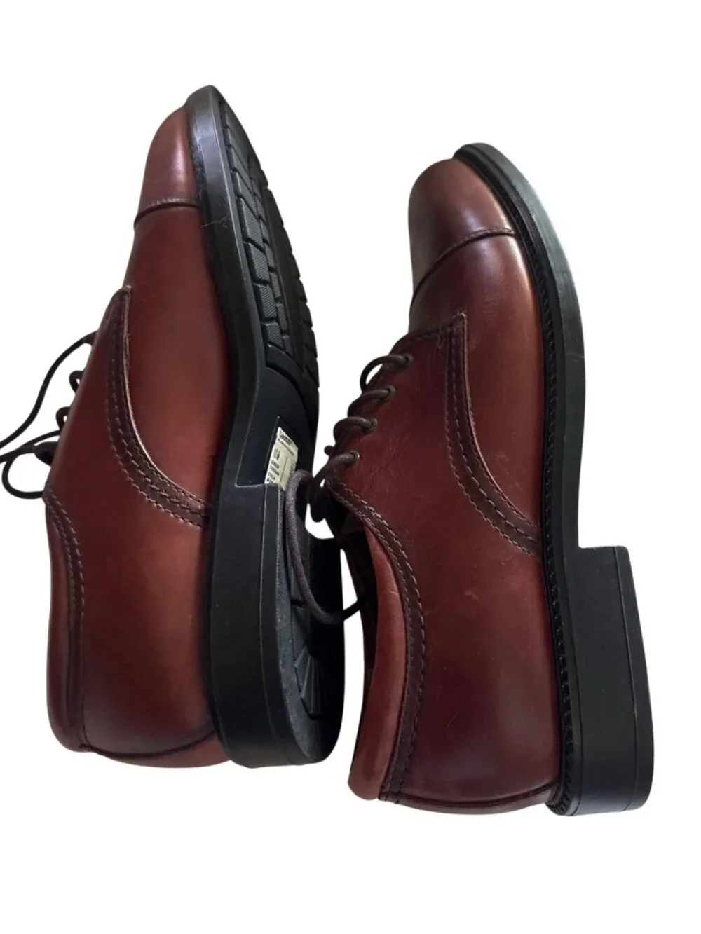 Dockers Mens Lace-Up Leather Oxford Shoes 10M Cordovan Brown New With Tags